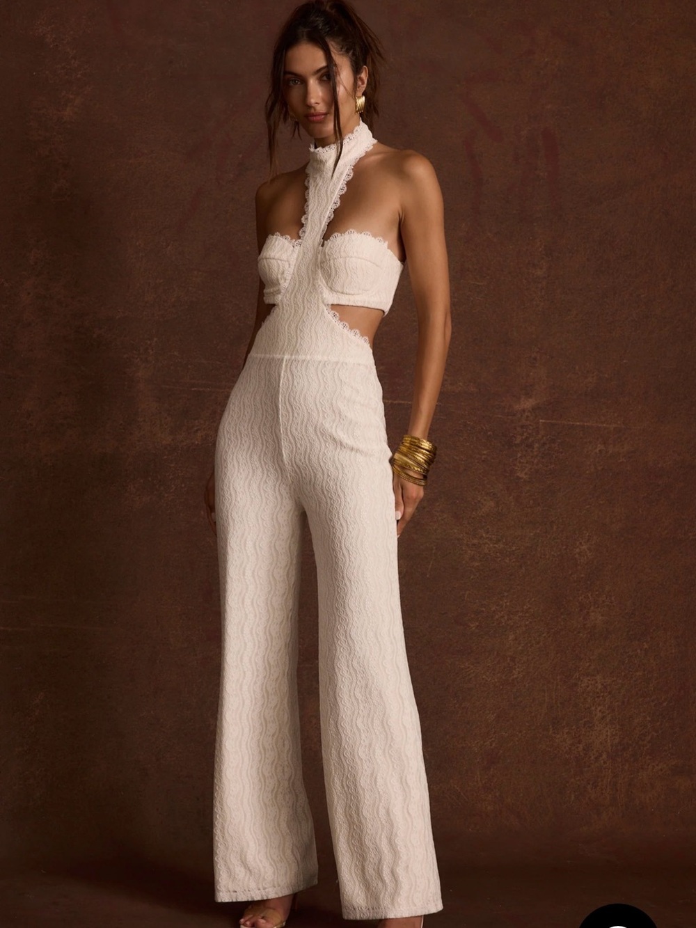 12 Tribe PRINCESA WHITE LACE JUMPSUIT Size M NWT